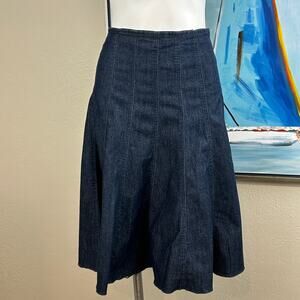 Vintage Sandro Demin Jean Skirt Dark wash Flare Midi size 8
